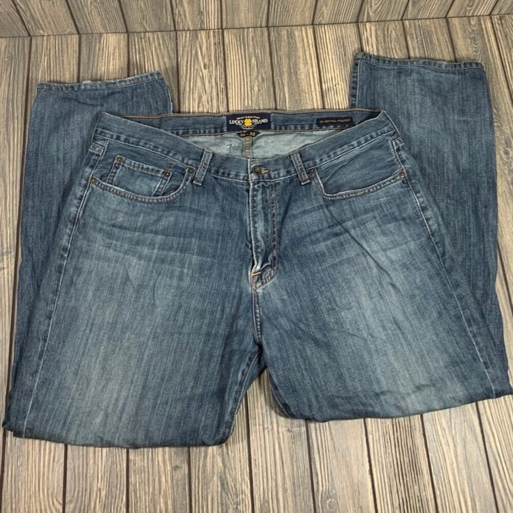 Lucky Brand Men 221 Original Straight Denim Jeans Medium Wash 38x32 Stretch